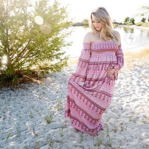 Maternity boho gown